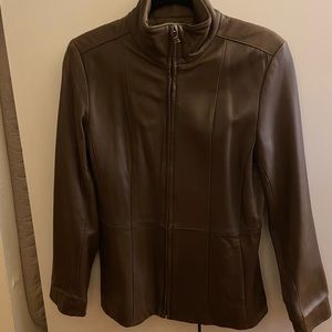Women’s Andrew Marc Brown Leather Jacket